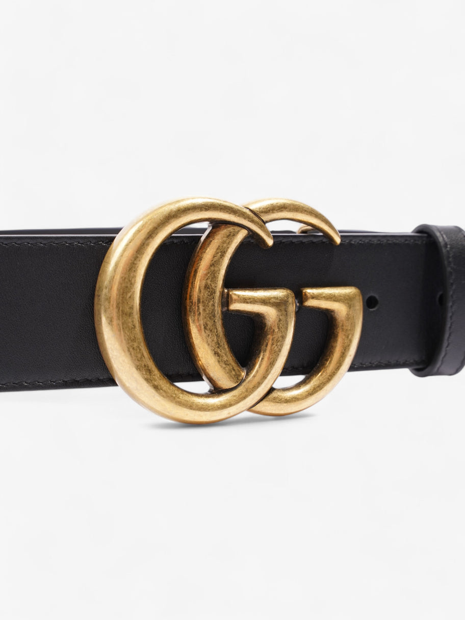 Gucci GG Marmont Wide Belt Black / Gold Leather 105cm / 42