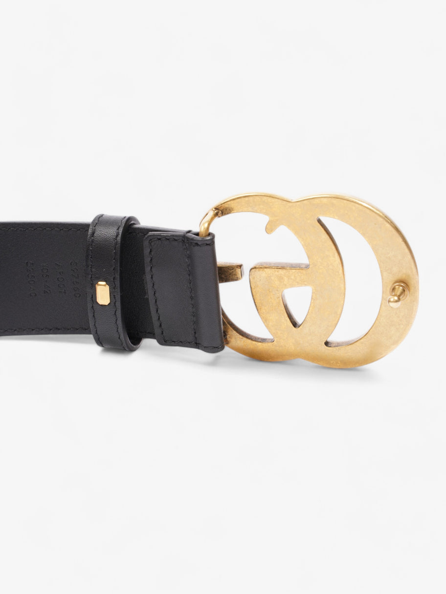 Gucci GG Marmont Wide Belt Black / Gold Leather 105cm / 42