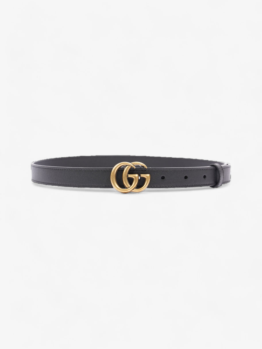 Gucci GG Marmont Thin Belt Black / Gold Leather 75cm / 30