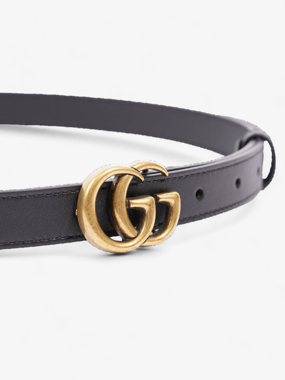 Gucci GG Marmont Thin Belt Black / Gold Leather 75cm / 30