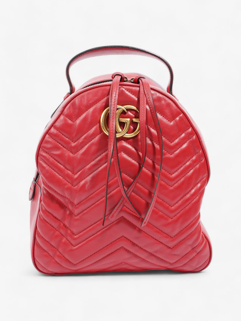  Gucci Marmont Backpack Red Matelasse Leather