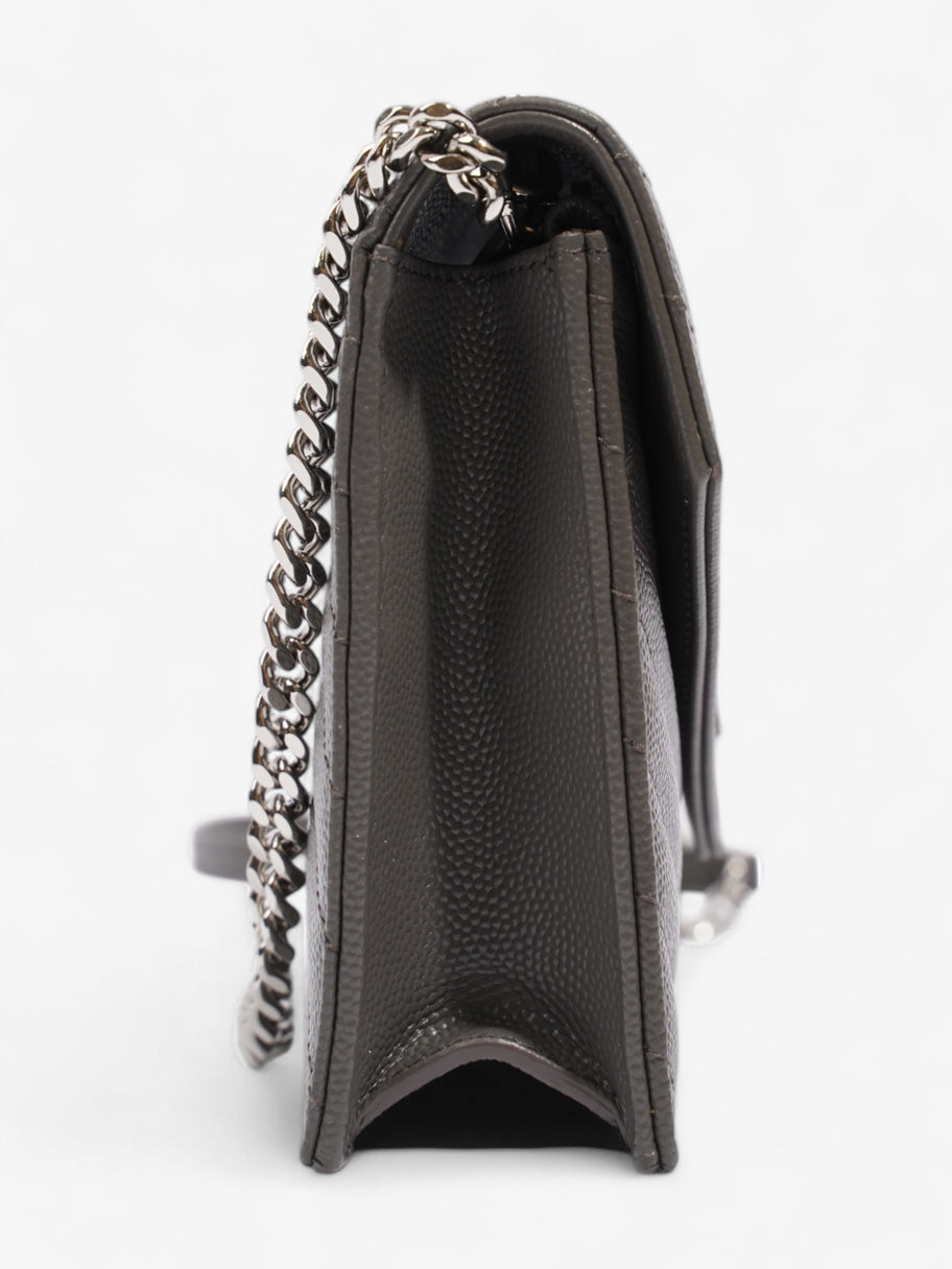 Saint Laurent Cassandre Envelope Chain Wallet Grey Grained Leather Image 5