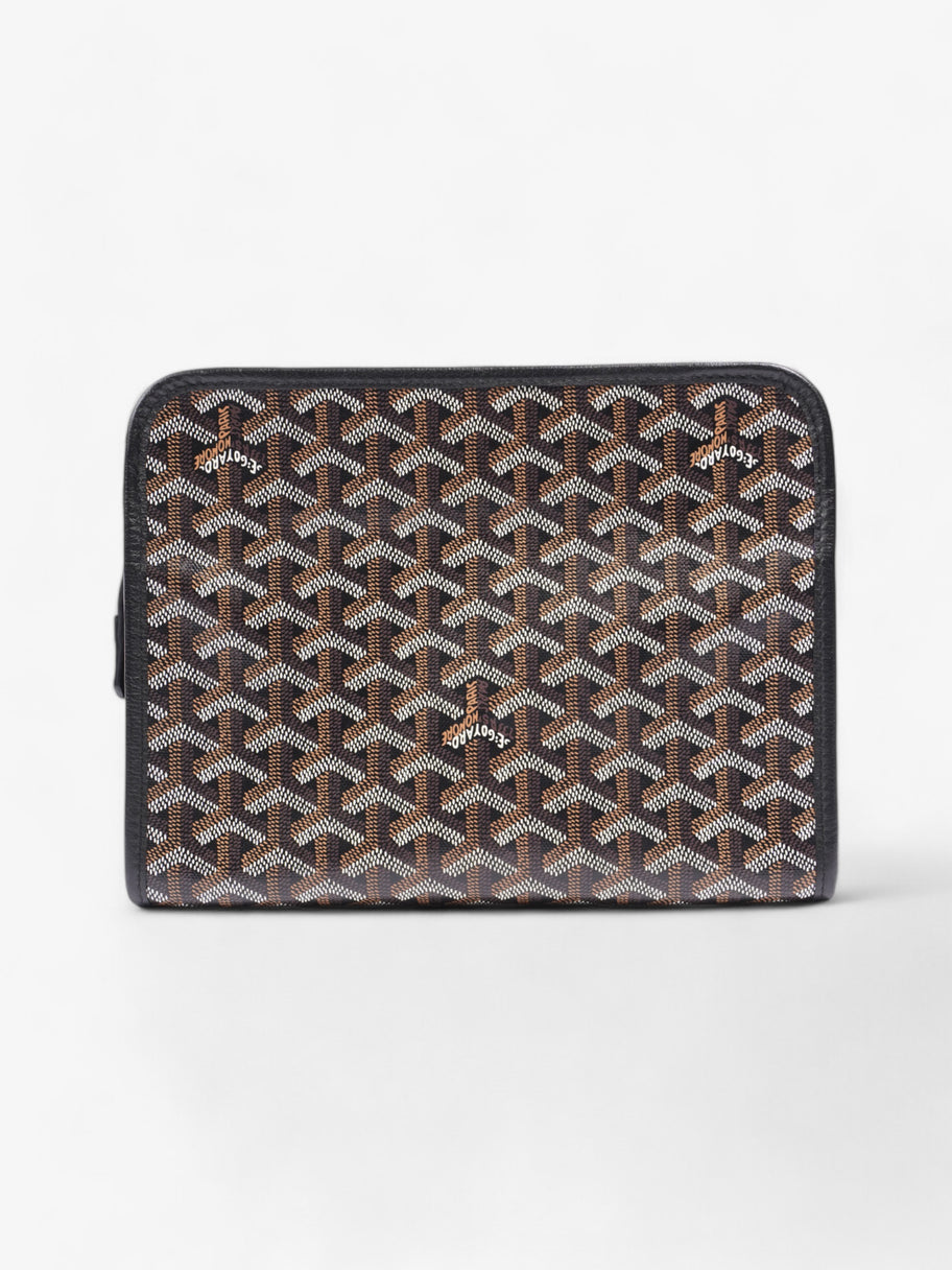 Goyard Jouvence Washbag Black / Brown Coated Canvas MM Image 4