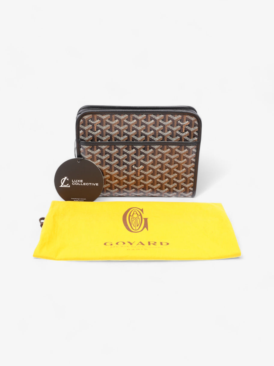 Goyard Jouvence Washbag Black / Brown Coated Canvas MM Image 9