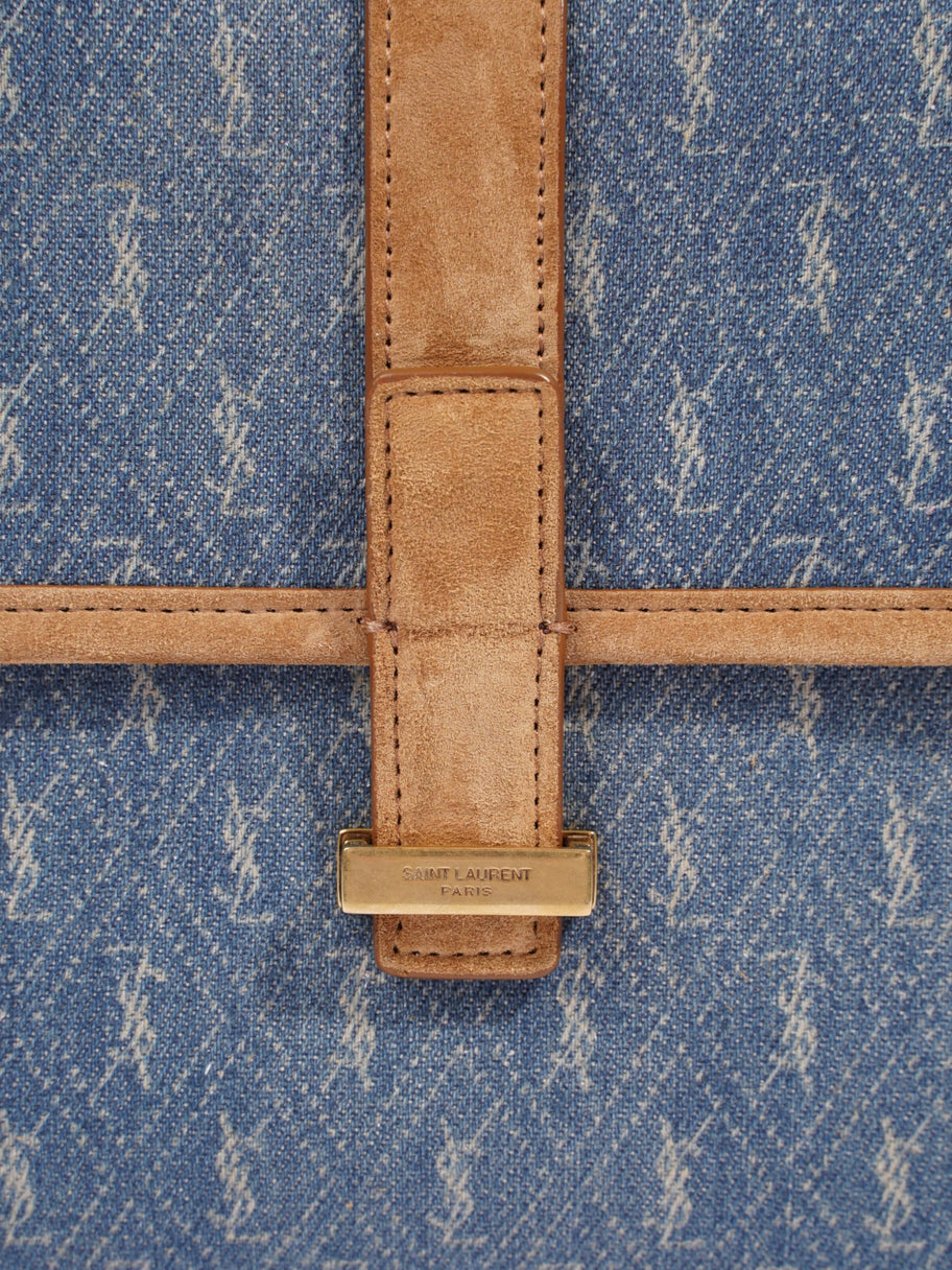 Saint Laurent Monogram Camera Denim / Brown Suede Denim Image 3