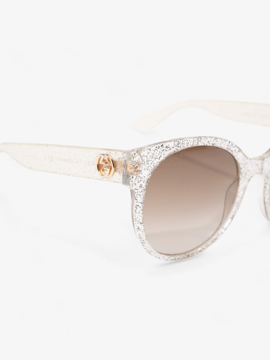 Gucci Sunglasses GG0035S Silver Glitter Acetate 140mm Image 4