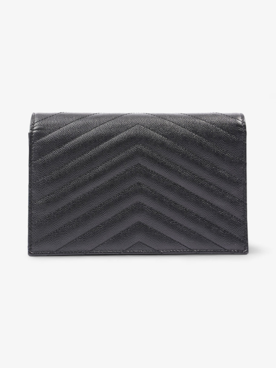 Saint Laurent Cassandre Chain Wallet Black Calfskin Leather Image 4