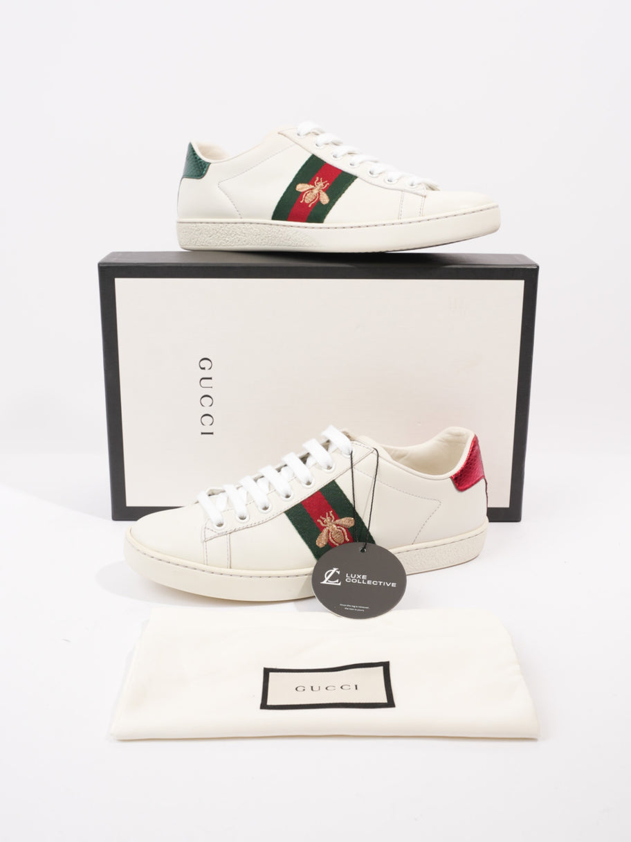 Gucci Ace Embroidered Bee White / Green / Red Leather EU 37 UK 4 Image 10