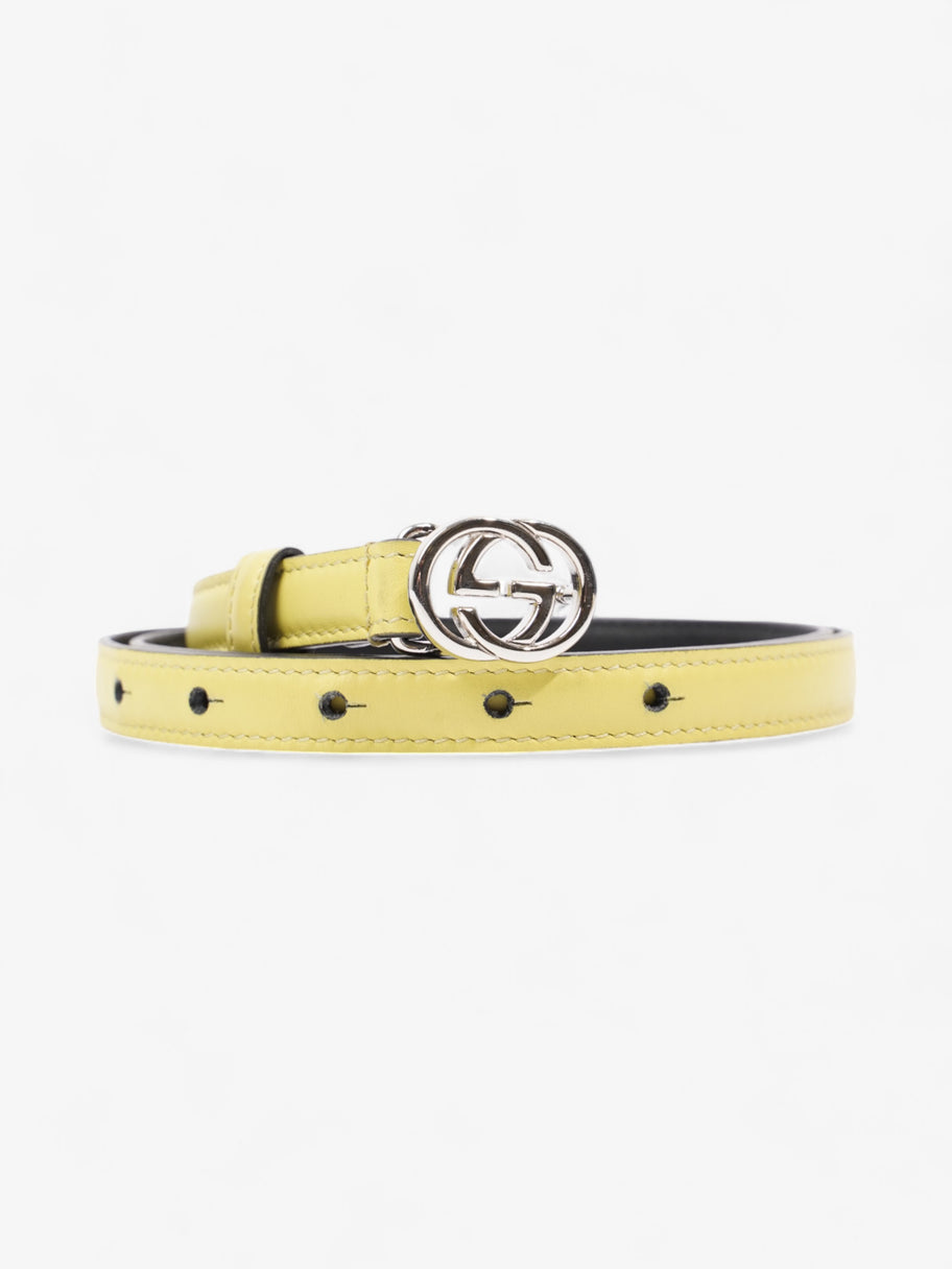 Gucci Interlocking G Belt Yellow / Silver Leather 80cm / 32