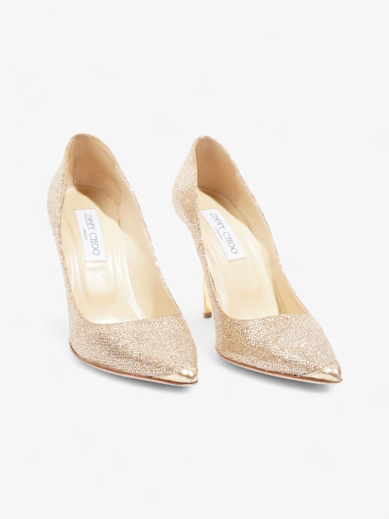  Abel Pointed Heel 105mm Gold Glitter EU 39 UK 6