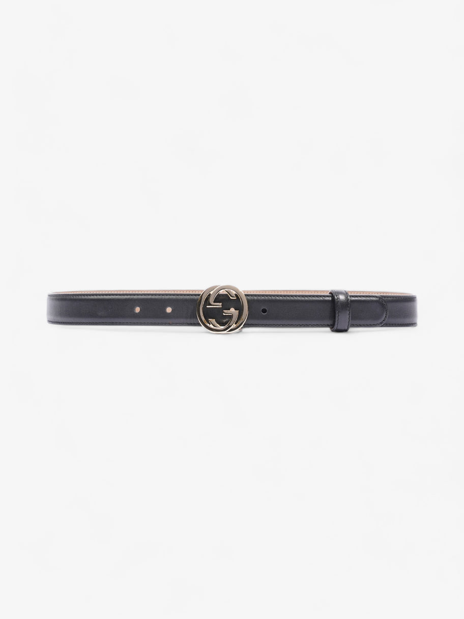 Gucci Interlocking G Thin Belt Black Leather 75cm 30