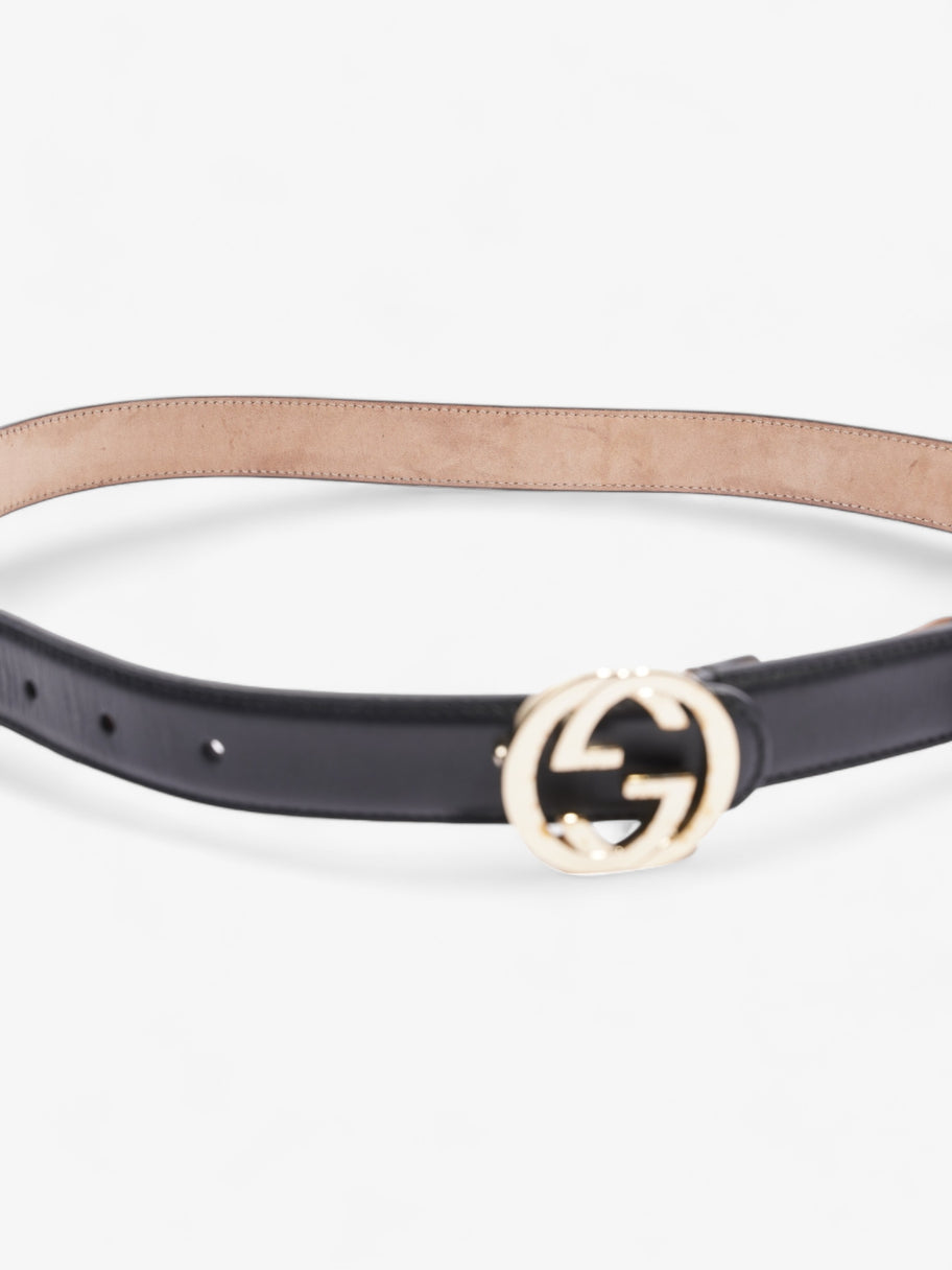 Gucci Interlocking G Thin Belt Black Leather 75cm 30