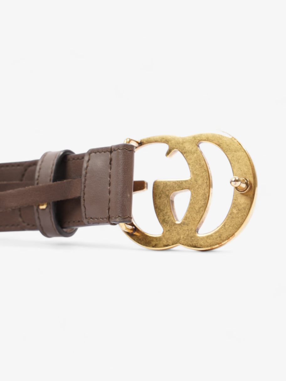 Gucci GG Marmont Thin Belt GG Supreme / Brown Leather 75cm / 30