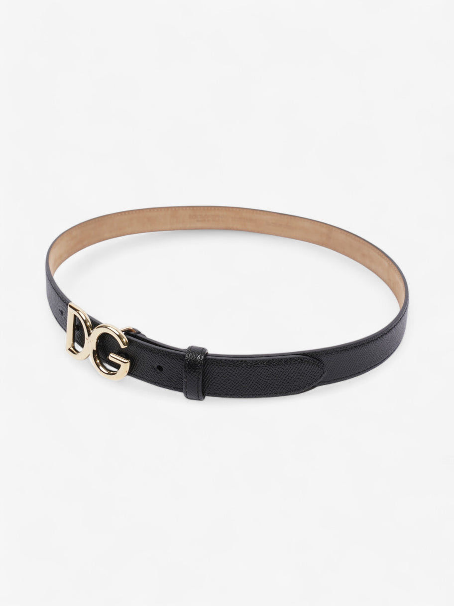 Dolce and Gabbana DG Logo Belt Black / Gold Leather 85cm / 34