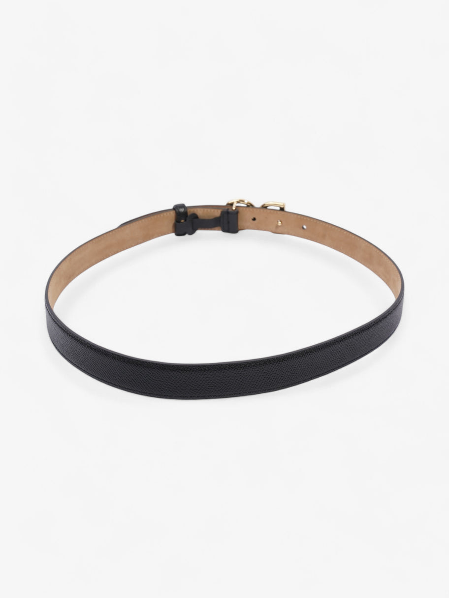 Dolce and Gabbana DG Logo Belt Black / Gold Leather 85cm / 34