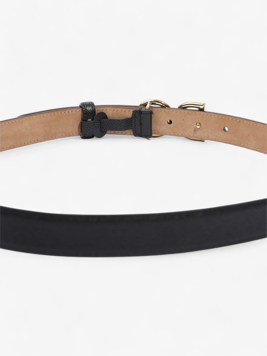 Dolce and Gabbana DG Logo Belt Black / Gold Leather 85cm / 34