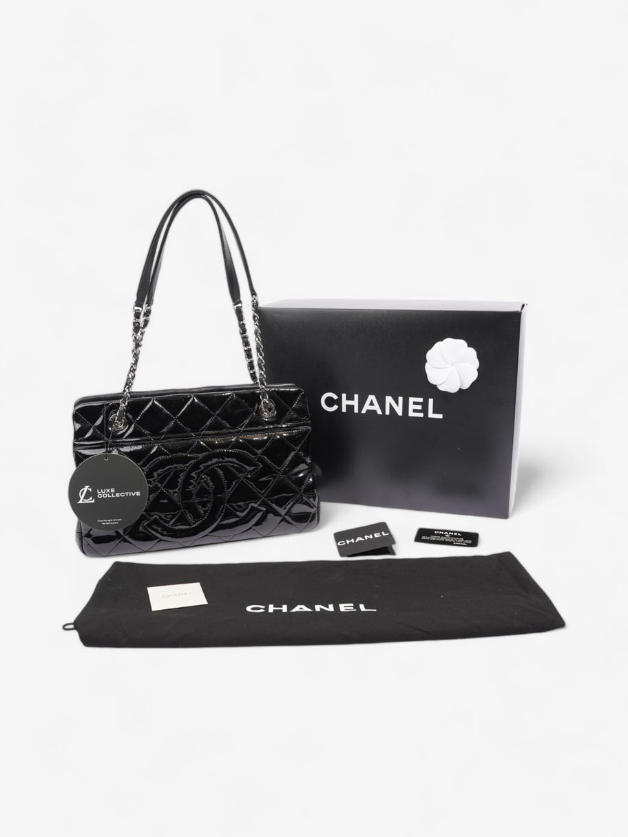 Chanel Timeless CC Shopping Tote Black Patent Leather Medium Luxe Collective