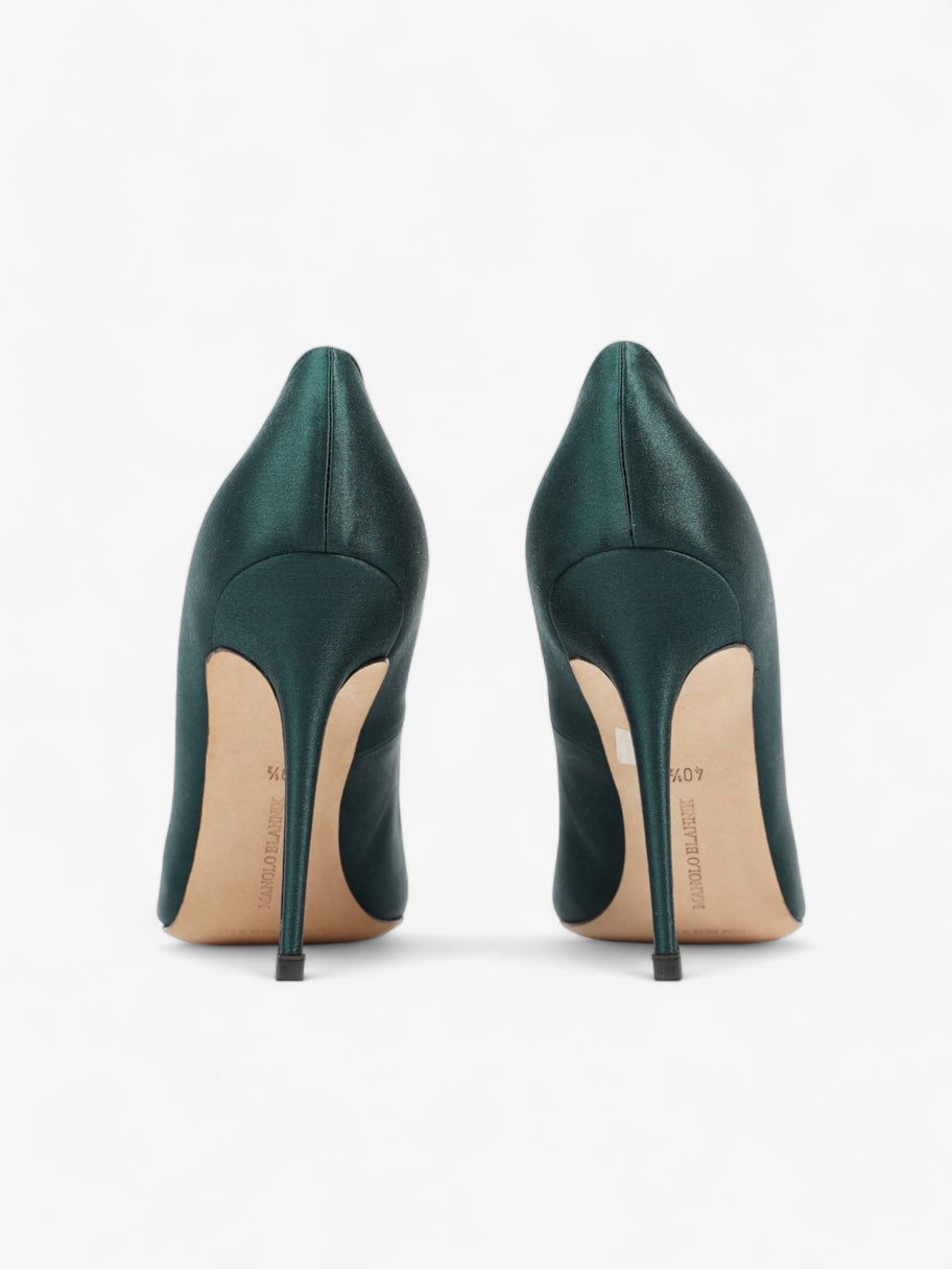 Manolo Blahnik Pump 105 Dark Green Satin EU 40.5 UK 7.5 Image 6