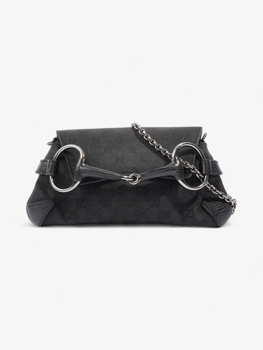 Gucci Horsebit Chain Clutch Black GG Supreme Canvas Image 1