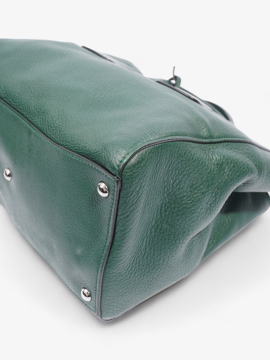 Double Zip Tote Green Saffiano Leather Image 7