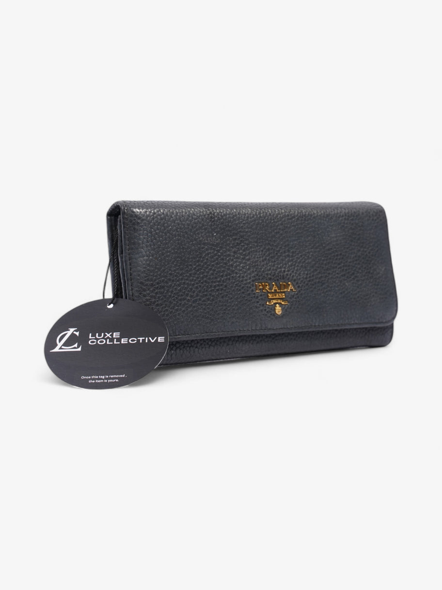 Prada Continental Wallet Dark Grey Leather Image 8