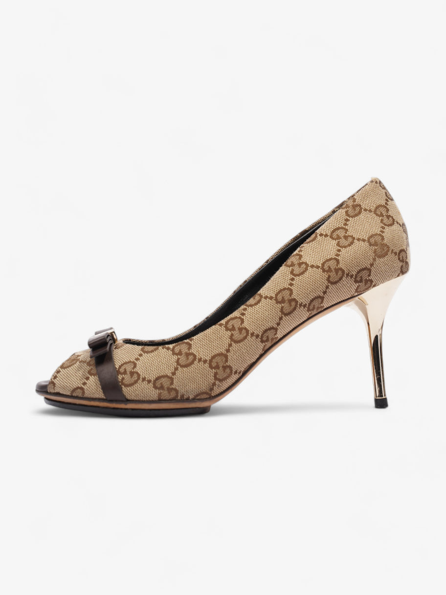 GG Pumps Beige / Brown Canvas EU 37 UK 4 Image 5