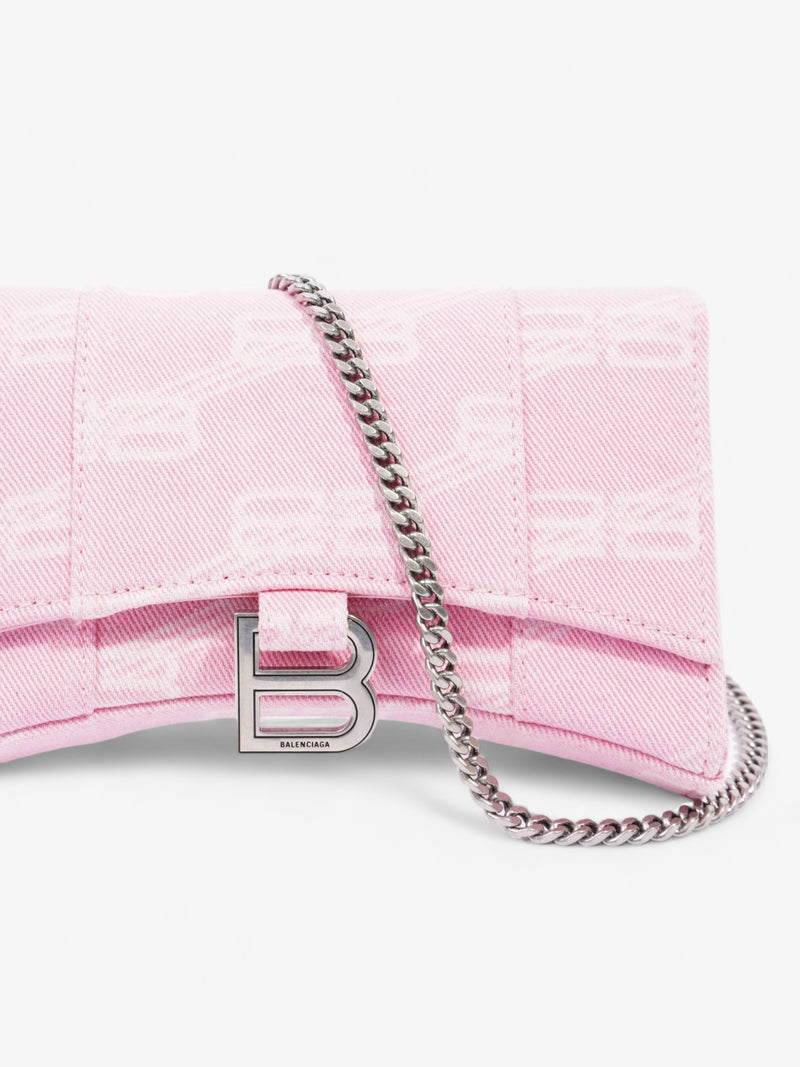  Hourglass Wallet On Chain Pink Denim