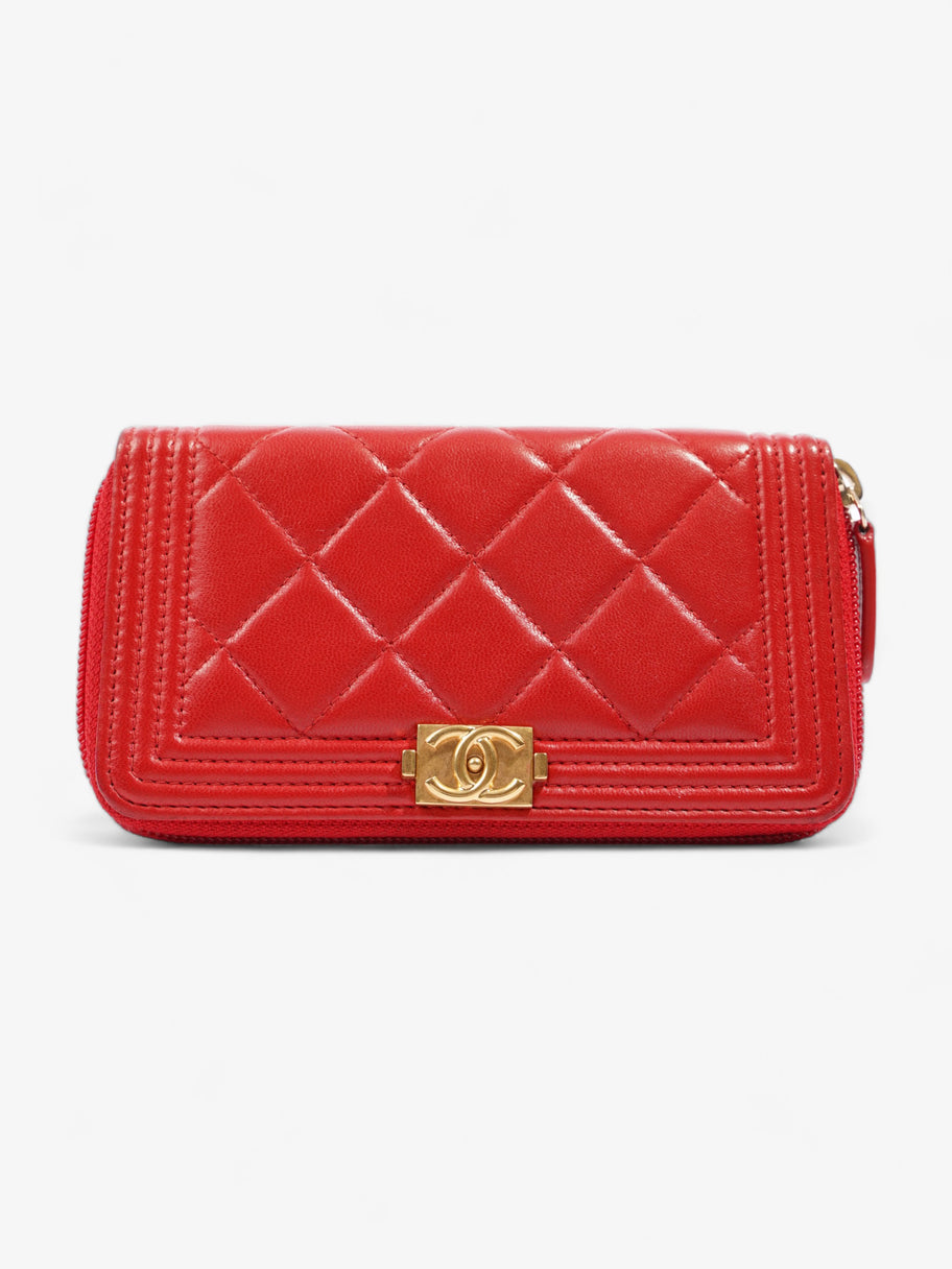 Chanel Coin Case Red Lambskin Leather Image 1