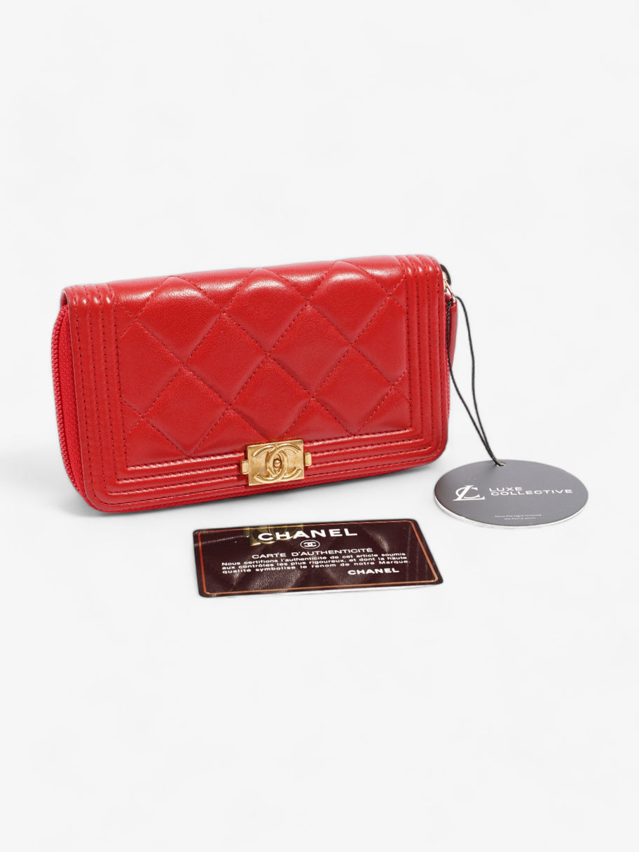 Chanel Coin Case Red Lambskin Leather Image 8