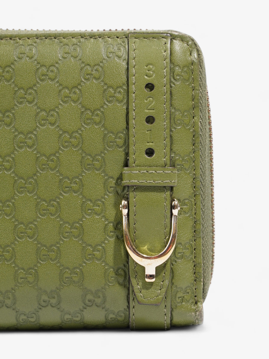 Microguccissima Continental Wallet Green Embossed Leather Image 2