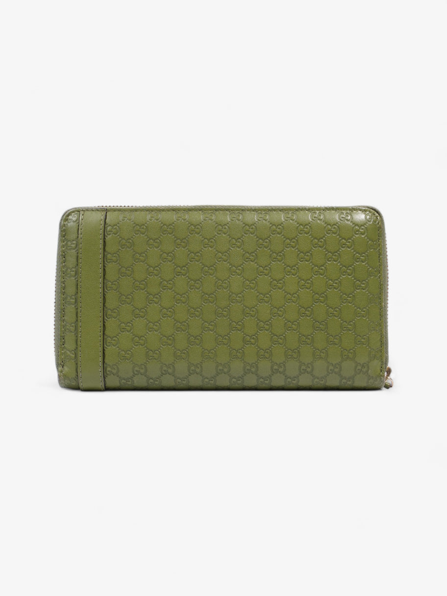 Microguccissima Continental Wallet Green Embossed Leather Image 4