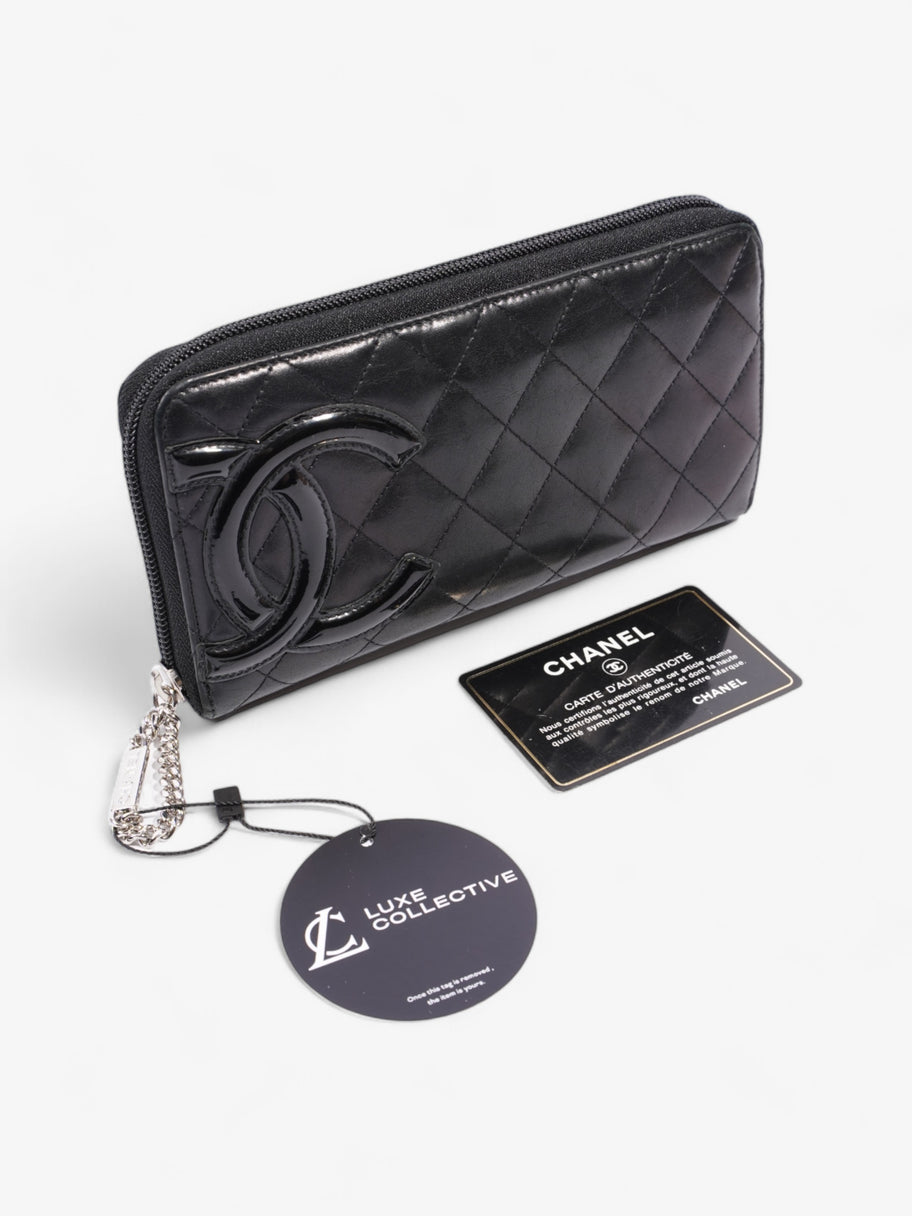 CC Cambon Long Zipper Bifold Wallet Black Leather Image 6