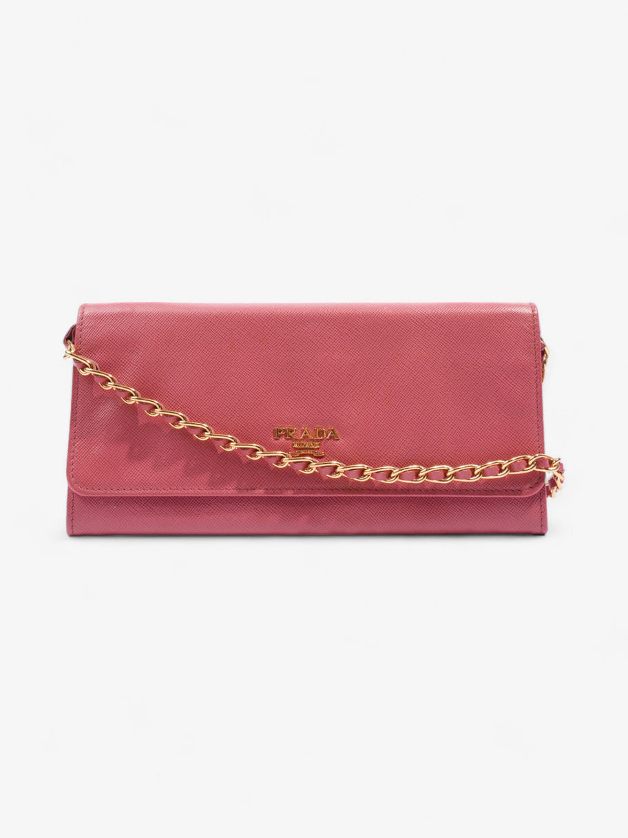 Prada Wallet On Chain Pink Saffiano Leather Luxe Collective