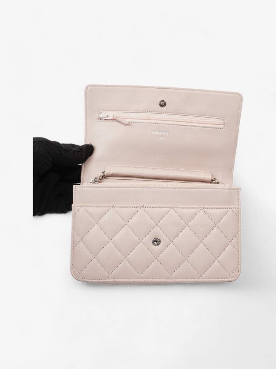 Chanel Classic Wallet On Chain Pale Pink Lambskin Leather Image 7