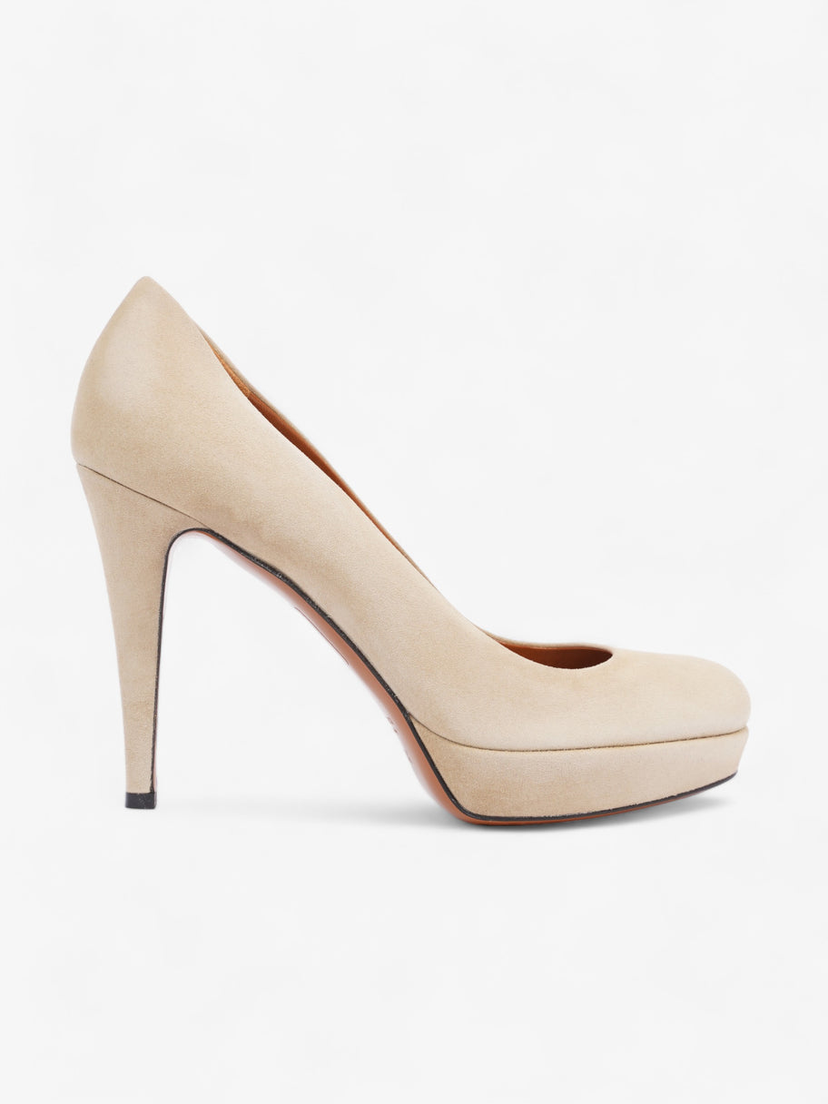 Platform Pump 100 Cream Suede EU 38.5 UK 5.5 Image 1