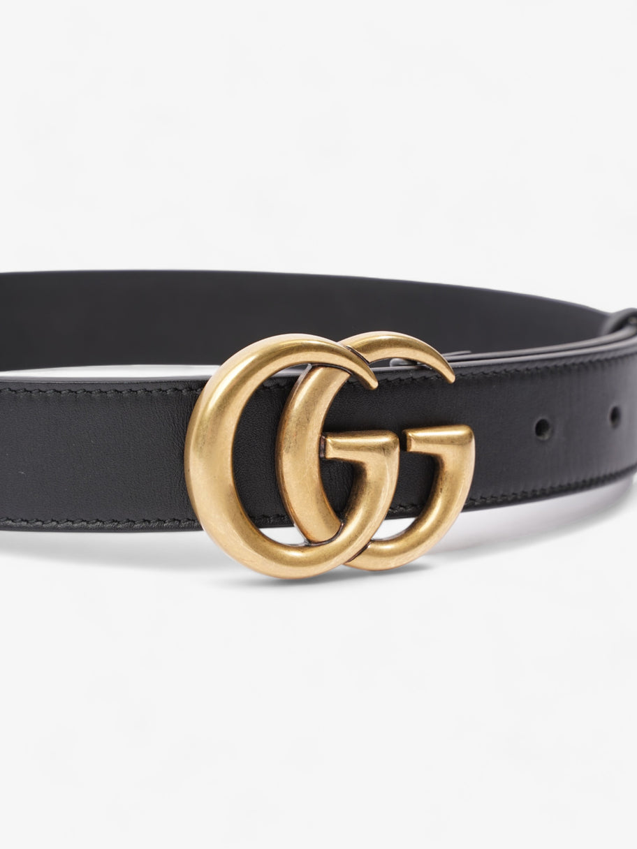 Gucci GG Marmont Thin Belt Black Leather 70cm 28