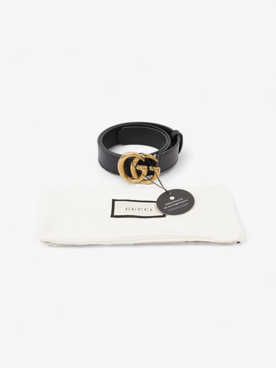 Gucci GG Marmont Thin Belt Black Leather 70cm 28