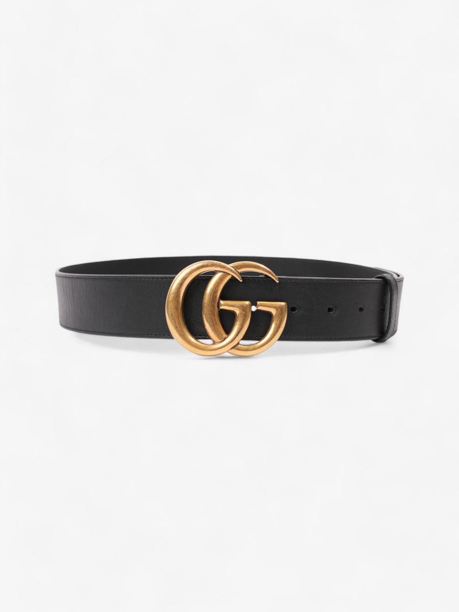 Gucci GG Marmont 2015 Re-Edition Wide Belt Black / Gold Leather 90cm / 36