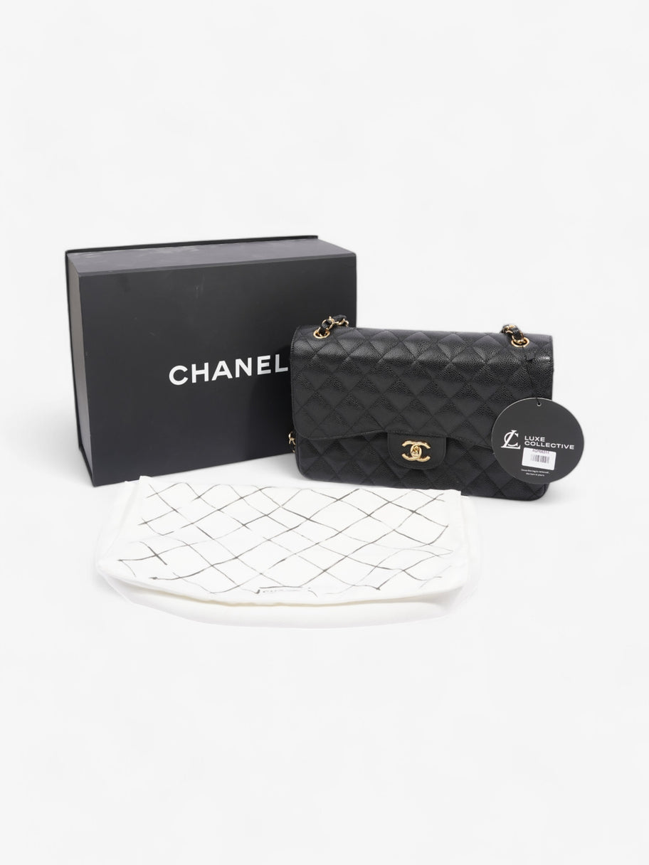 Chanel Classic Double Flap Black Caviar Leather Jumbo Image 10