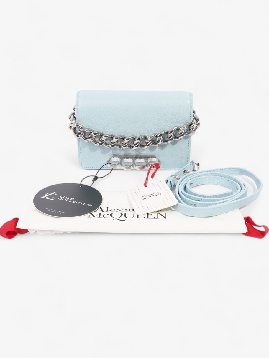Alexander McQueen Four Ring Chain Light Blue Leather Image 11