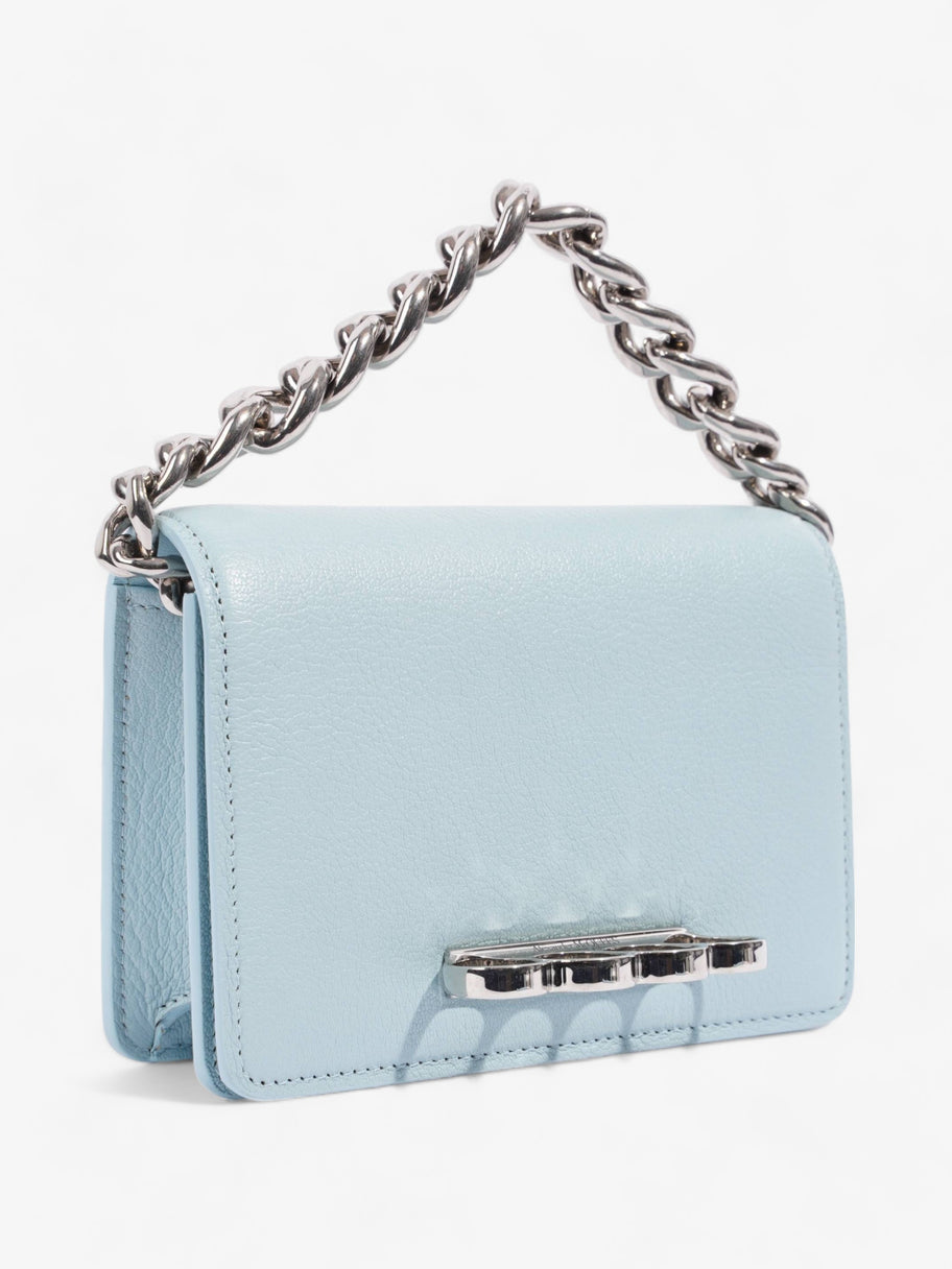 Alexander McQueen Four Ring Chain Light Blue Leather Image 12