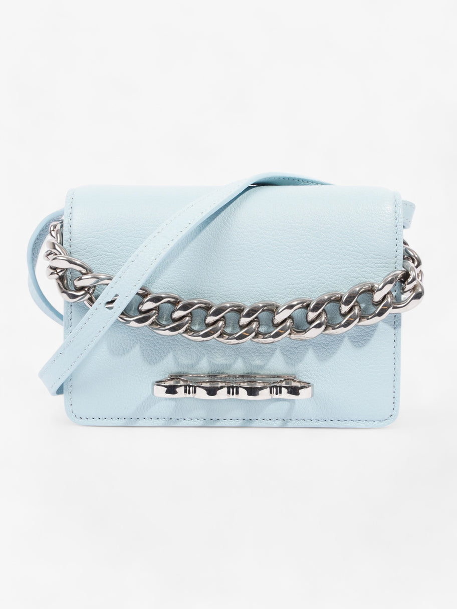 Alexander McQueen Four Ring Chain Light Blue Leather Image 1