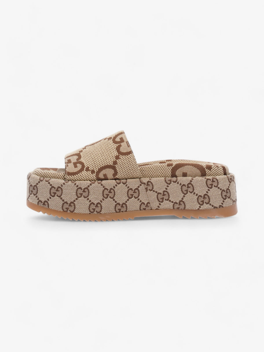 Gucci GG Platform Sandals Beige  / Brown Canvas EU 35 UK 2 Image 3