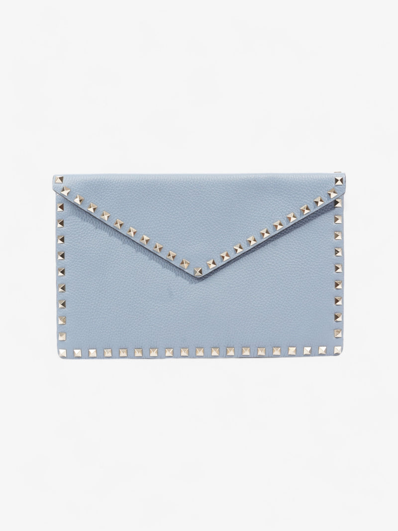  Valentino Rockstud Clutch Baby Blue Leather