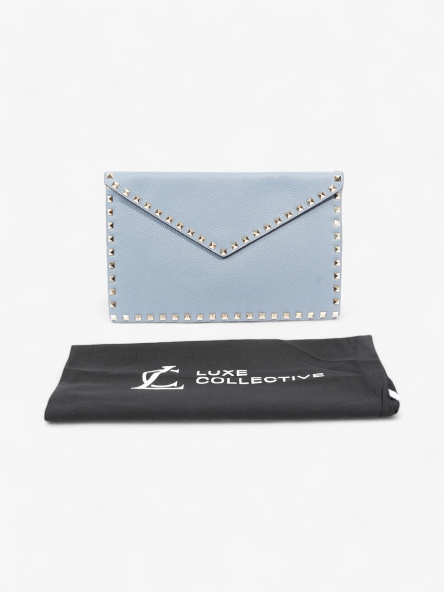 Valentino Rockstud Clutch Baby Blue Leather Image 7