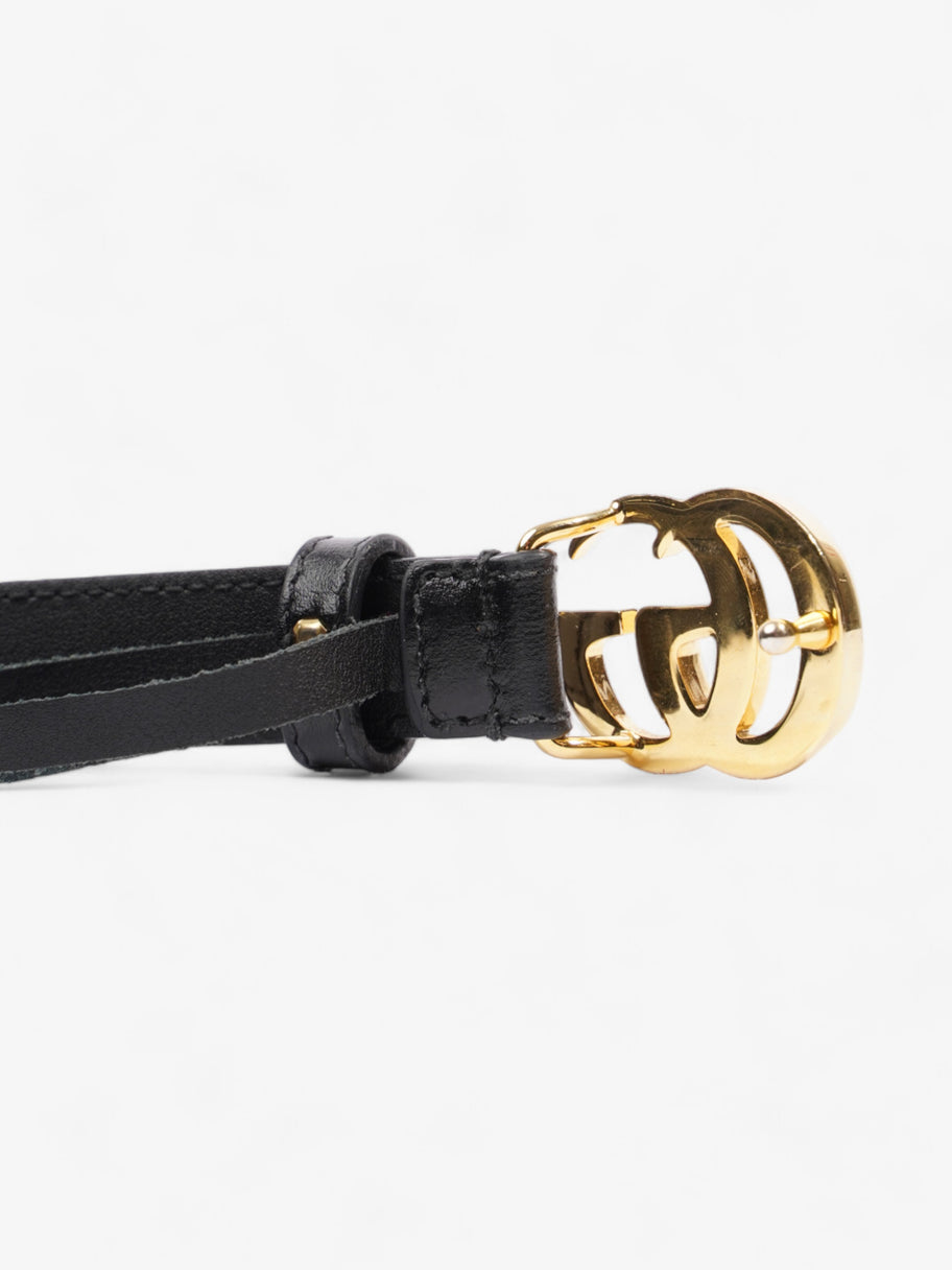 Gucci GG Marmont Thin Belt Black / Gold Leather 90cm / 36