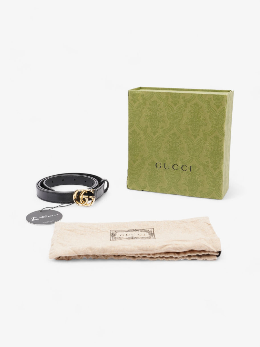 Gucci GG Marmont Thin Belt Black / Gold Leather 90cm / 36