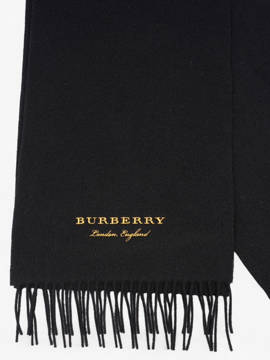 Burberry Logo Scarf Black / Yellow Cashmere Image 2