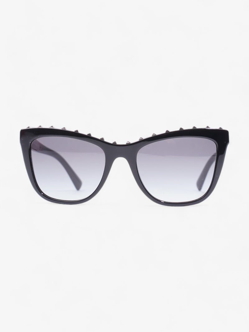  Valentino Rockstud Cat-Eye Sunglasses Black Acetate 140mm