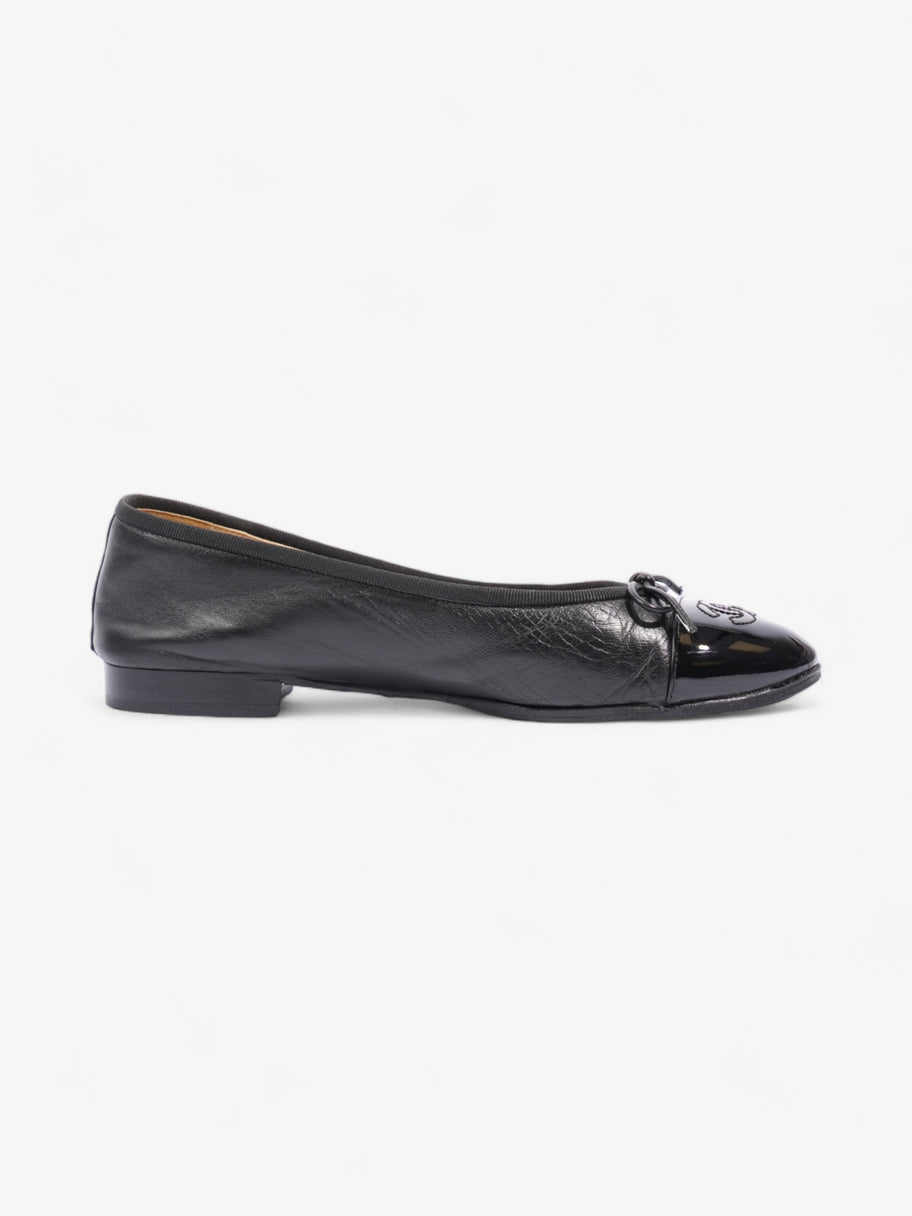 Chanel CC Ballerina Pumps Black Leather EU 37.5 UK 4.5 Image 4